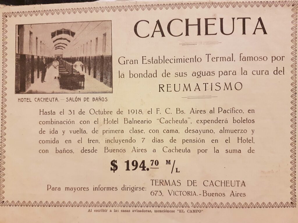 1918 - Paquete desde BsAs a Cacheuta